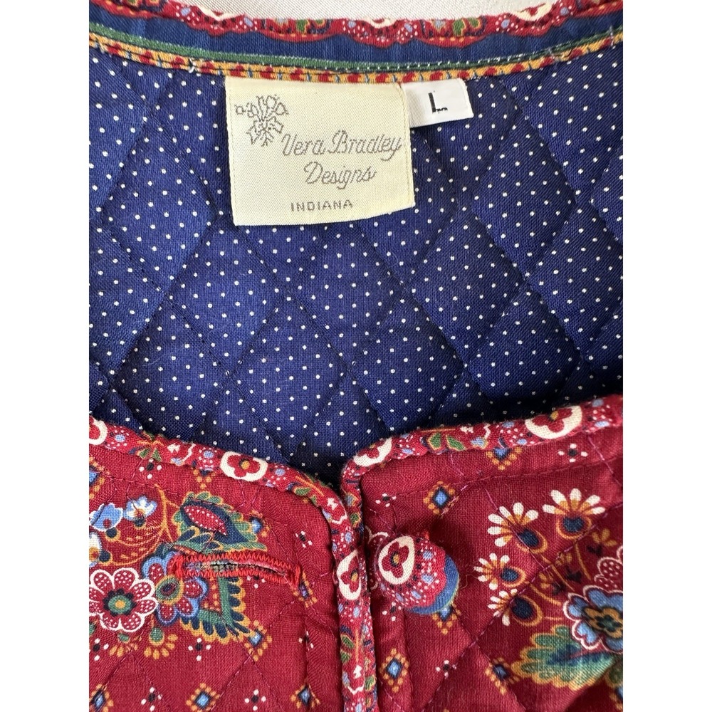 Vera Bradley Red Floral Quilted Jacket - Picture 3 of 7